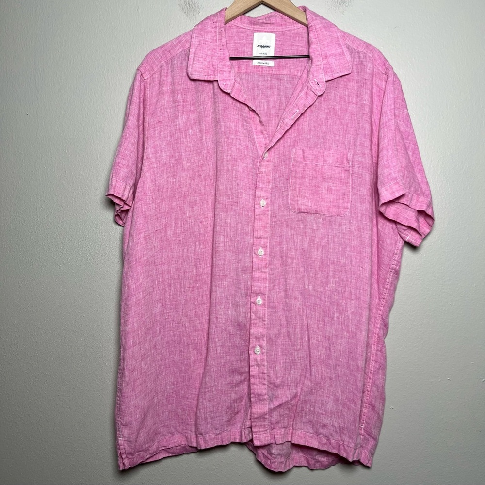 Casual Short-Sleeve Button-Down Shirt in Pink